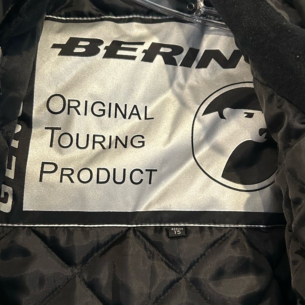Bering Black Motorcycle Touring Jacket Sz T5 or XL - Picture 2 of 8